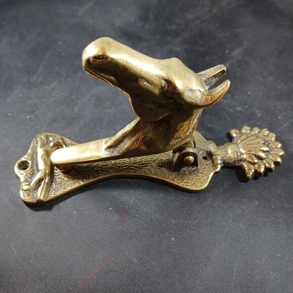 Vintage Brass Horse Head Door Knocker - Picture 2 of 9